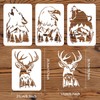 FINGERINSPIRE Forest Animal Stencils Set of 4 11.7" x 8.3"