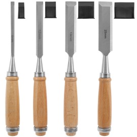 4Pcs Wood Chisels Set Wood Carving Chisels with Beech Handles Ergonomic `