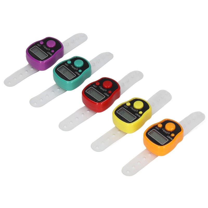 5 Pcs Electronic Finger Counter Portable Lightweight Adjustable Ring Finger