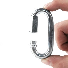 BuxiuGK 4Pcs Quick M6 Chain Links,304 Stainless Steel Heavy Duty D Shape Locking Quick Link Chain Connector Lock Screw Carabiner Max 120kg