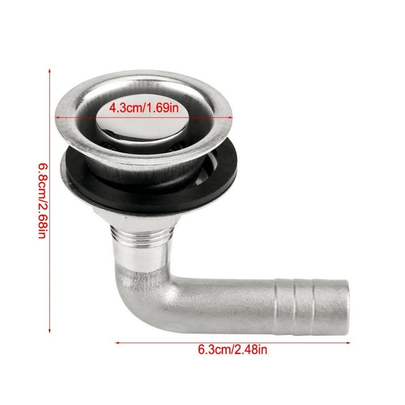 90 Degrees Boat Fuel Tank Vent for 5/8" Hose, Stainless