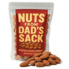 Nut's from Dad's Sack - Funny Father's Day Gift for Dad, Roasted Salted Almond Snack, Gag Gift for Men, Birthday Gifts for Dad from Kids, Man Cave Snack Pack, Salty Treat Made in USA