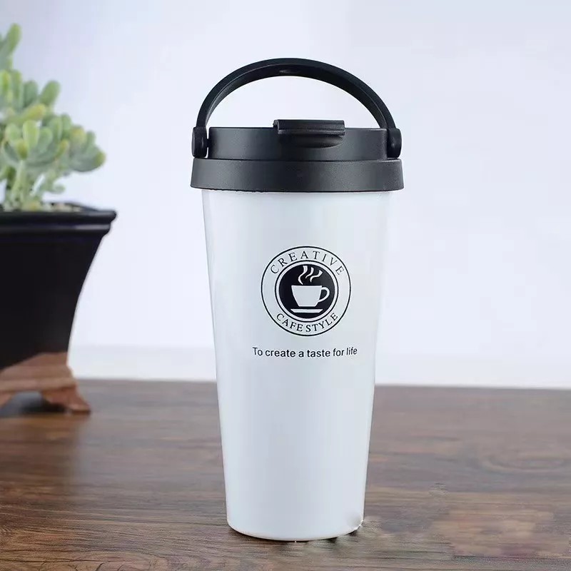 Francisco® Vaso Termo De Acero Inoxidable Con Tapa Y Asa