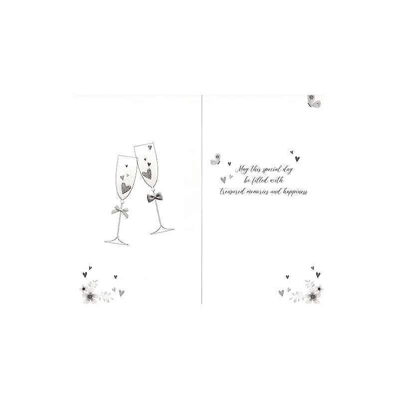 On Your Golden 50th Wedding Anniversary Card Embellished Champagne Greeting