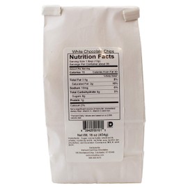 Vermont Nut Free Chocolates Baking Chips (White Chocolate) 16 Ounces, 2 Bags