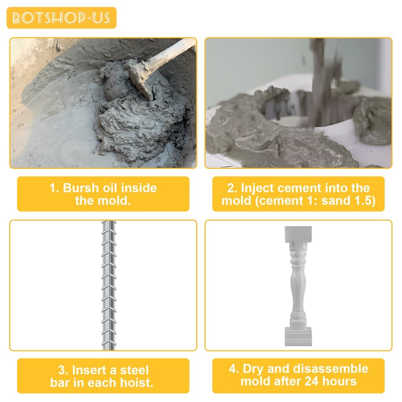 Concrete Roman Column Mold 35.04 Inch Casting Plaster Mold 2