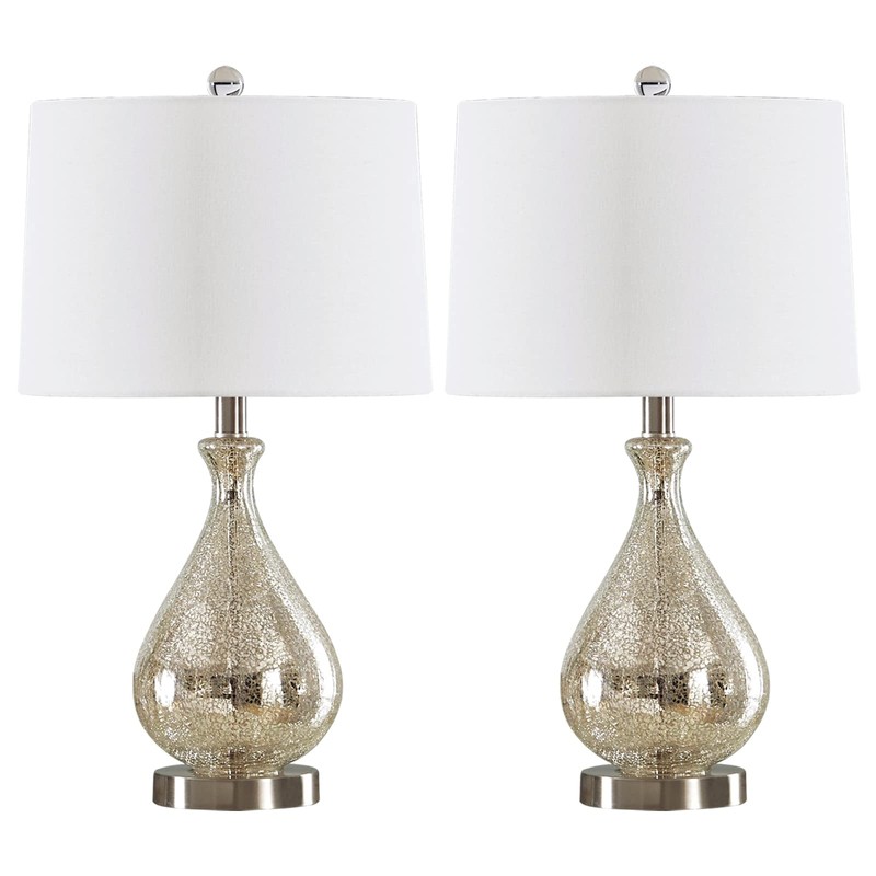 Maxax Glass Table Lamp Set of 2 for Living Room,