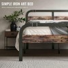 ZIYOO Queen Size Metal Bed Frame with Rustic Wooden Headboard