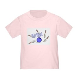 CafePress Bowling Toddler T Shirt Toddler Graphic Tee, 100% Cotton Pink