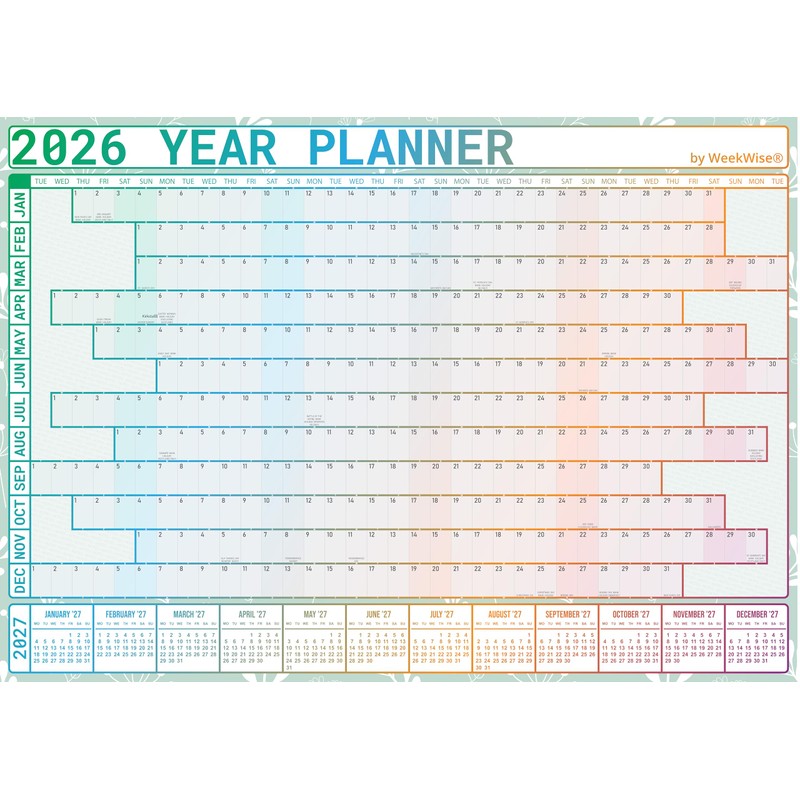 2026 Year Wall Planner - A1 Size (84.1cm x 59.4cm)