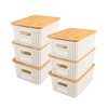 Plastic Storage Baskets with Lid - Plastic Storage Containers Stackable