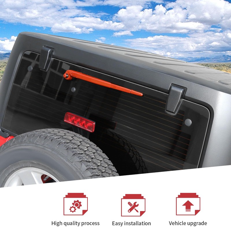 JeCar 10pcs Orange Windshield Wiper Covers Trim Kit for 2007-2018