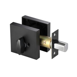 Matte Black Square Single Cylinder Deadbolt Lock, 6 Pack, Home Security Door Lock, Front Door Deadbolt for Office, Keyed 1 Side