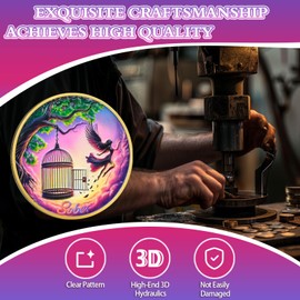 YRCKUDZKG Break Out of a Cage Sobriety Coin, Phoenix Rising AA Medallion - Sister Power Addiction Recovery Chip with Token Capsule, Sobriety Gift for Women