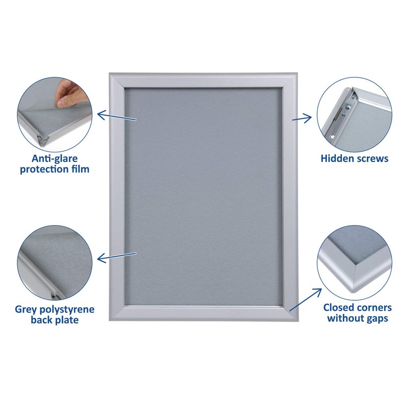 Europel A4 folding frame with 20 mm aluminium profile, hinged