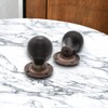 Infinity Decor Ebonised Wooden Beehive Rim Mortice Door Knobs Brass