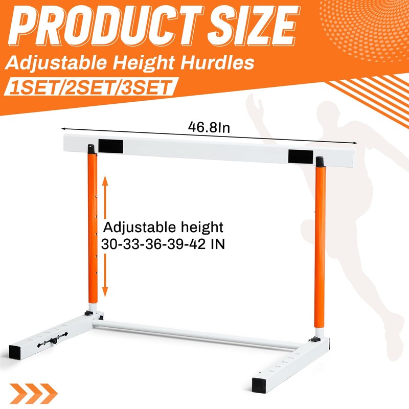 Blulu 2 Pcs Adjustable Track and Field Hurdles Height Sports