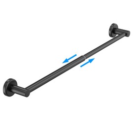 HUFEEOH Black Adjustable Single Towel Bar 11 to 23 Inch, Stainless Steel Hand Towel Bars Expandable Towel Racks, Wall Mounted Towel Racks with Screws for Bathroom Hand Towel Holder Hotel Style