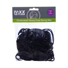 IV:XX Elasticated Grow Tent Scrog Netting With 4 Hooks, Plant Support Net For Vegetables, Car & Luggage Netting, Fruiting Flowers, Heavy Duty Elasticated Net Trellis Support (1.2m x 1.2m)