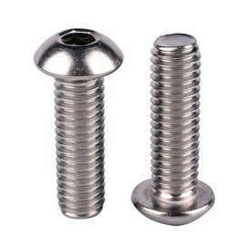 VAMUOEFL #6-32 x 5/8" Button Head Socket Cap Bolts Screws, 304 Stainless Steel 18-8, Allen Hex Drive, Fully Machine Thread, Quantity 40Pcs