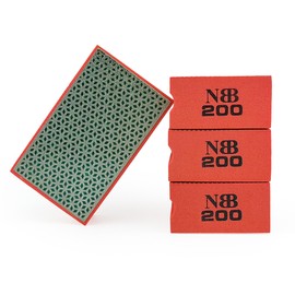 NBB Diamond Hand Sanding Pad for Grinding or Polishing Diamond Sanding Block Sanding Sponge with Flexible Foam Back for Grinding Stone Granite Ceramic Tile Glass Wood Metal (4, 200#)