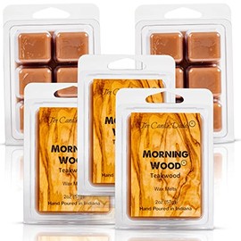 The Candle Daddy Morning Wood - Teak Wood Scent - Maximum Scented Wax Cubes/Melts- 5 Packs -10 Ounces Total- 30 Cubes