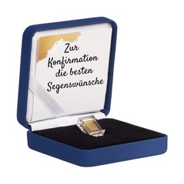 Gold for Confirmation - Gold Bar 1 g in High-Quality Capsule Including Case and Greeting Card (Case Blue)