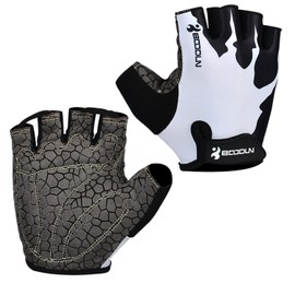Eroilor Cycling Short Gloves Half Finger Bike MTB Gloves Summer Cycling Gloves for Women / Men - White - XL