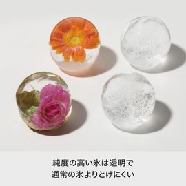 LIKE-IT STK-08L Ice Tray, Clear Round Ice Maker, Approx. 4.3 x 5.5 inches (11 x 14 cm), Light Blue, Made in Japan