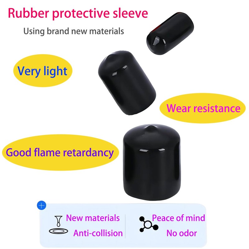 Qrity Pack of 20 Rubber End Caps, Thread Protection Cap,