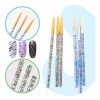 Veraly Set 3 Pincel Brillos Delineador Uña Bricolaje Dibujo Linea