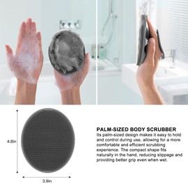 INNERNEED Soft Silicone Body Cleansing Brush Shower Scrubber, Gentle Exfoliating and Massage for All Kinds of Skin (Gray)