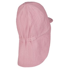 Sterntaler Peaked Cap Neck Muslin – Girls' Hat Made of Cotton Muslin (Organic) – UV Protection 50+ Sun Hat with Neck Protection – Baby and Children Summer Headgear – Pastel Purple, Velvet pink., 49