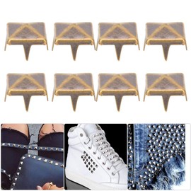 Pack of 100 Pyramid Rivets Pyramid Punk Rivets Square Rivets Pyramid Studs Rivets for Clothing Jackets Belt DIY Crafts (Bronze)