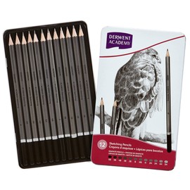 Derwent Academy Sketching Pencils Tin, 6B-5H (Set of 12)