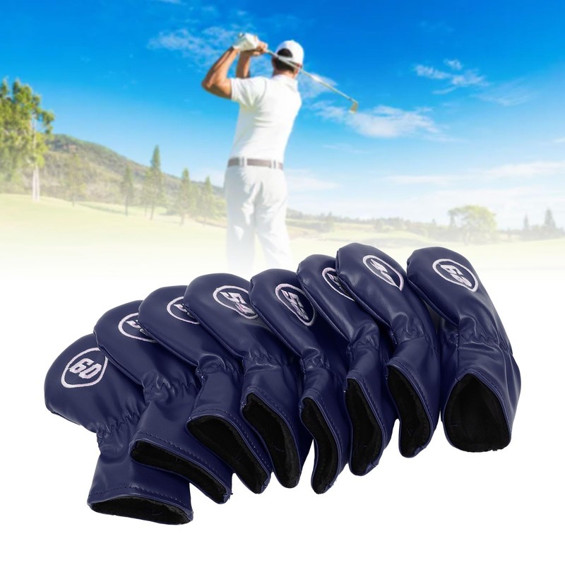 Asixxsix 8Pcs Golf Iron Head Covers, Soft PU Golf Club