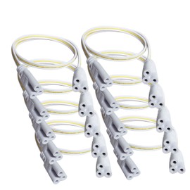 Faoyliye T5 T8 Tube Connector Cords, 3-pin Extension Power Cord,（10-Pack LED Female to Female Connector Cable for Integrated LED Tube Dual Connector Cable (30cm/0.98ft)