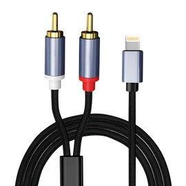 RCA Audio Aux Cable, 2-Male Stereo Y Splitter Adapter, 1M 2-Male RCA IOS Adapter for iPhono to Aux Cable Y Splitter Compatible With Phone Pad for Car, Amplifier, Theater, Speaker, DJ Controller