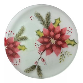 Yankee Candle 1687174 Frosted Poinsettia Jar Candle Tray