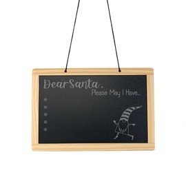 eBuyGB Dear Santa Christmas List Chalkboard, Christmas Wish List, Present Gift List for Father Christmas, Santa Claus