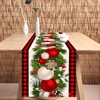 Nepnuser Black and Red Buffalo Check Plaid Christmas Table Runner
