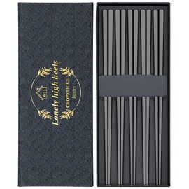 Chopsticks Titanium 5 Pairs Chopsticks Dishwasher Safe Chopsticks for Eating Chopsticks Reusable Chopsticks Stainless Steel Chopsticks Metal Gift Set for Home Restaurant Camping (Black)