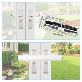 Patio Door Security Lock with Alarm, High Security French Door Security Lock, Patio Door Locks Suitable for Horizontal Handles, Reinforced Steel Handle Lock Bar for Double Doors Conservatory Doors