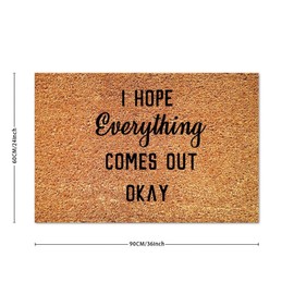 DecStic I Hope Everything Comes Out Okay Coir Door Mat Rectangular Door Mats Bible Verse Farmhouse Weather Resistant Non Slip Mat for Indoor Outdoor Porch Home Entryway 24x36in