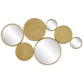Dahlia Studios Matte Gold 35 3/4" x 20" Round Mirrored Wall Art