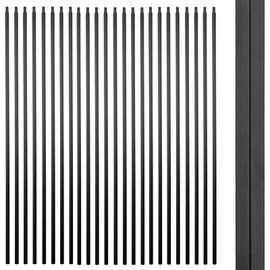 Senmit S01 Wrought Iron Balusters Set of 50 Hollow Plain Bar Decorative Metal Balusters for Decks Spiral Stair Railing 1/2-inch Iron Spindles Satin Black Metal Railing