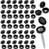 100 PCS Black Plastic Hinged Screw Cover Caps,Screw Snap Covers