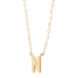 Welry Initial 'N' Pendant Necklace in 14K Yellow Gold, 17"