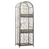 Antique Bronze 45-Bottle Wrought Iron Wine Rack with Lock Elegant