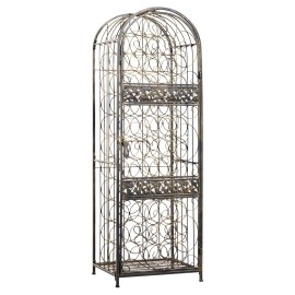 Antique Bronze 45-Bottle Wrought Iron Wine Rack with Lock Elegant Jail DesignTitle: Default Title
